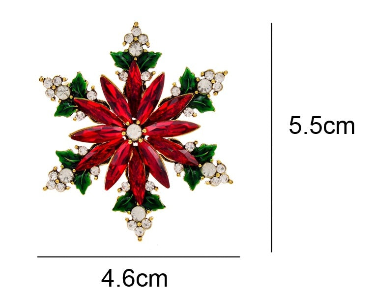 Christmas Crystal Snowflake Pin