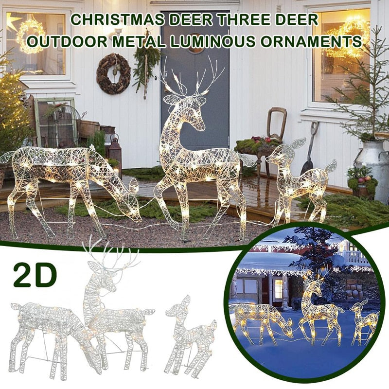 Christmas Iron Deer LED Light